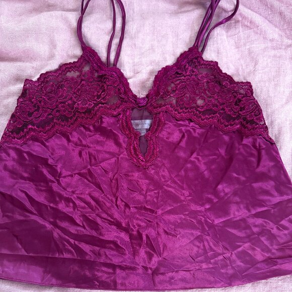 private luxuries Other - Vintage Private Luxuries Wine Colored Lace Detail Camisole